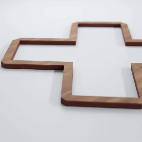 Vista 119 de 7 3/8"W X 7 3/8"H Extra Pequeño Fowler Decorativo Fretwork Madera Paneles De Pared, Aliso