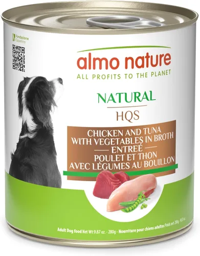 Vista 9 de almo nature HQS - Muslo de pollo natural en caldo, sin gluten, sin aditivos, comida húmeda enlatada para perros adultos, triturada, 12 x 280 g/9.87