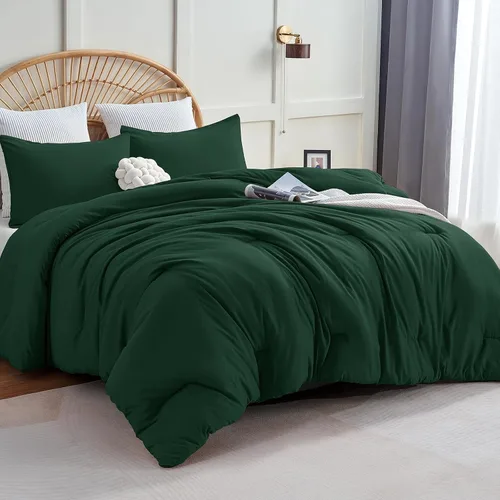 Vista 16 de CozyLux - Juego de edredón beige tamaño individual/individual XL, 2 piezas de juego de cama extra largo sólido transpirable acolchado, juego de cama