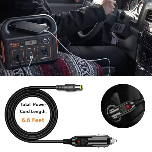 Vista 6 de Cable cargador de coche DC 12V/24V compatible con BLUETTI EB3A/EB70/EB70S/AC50S/AC180/AC60/B80, Anker 521 523 533, Jackery Explorer
