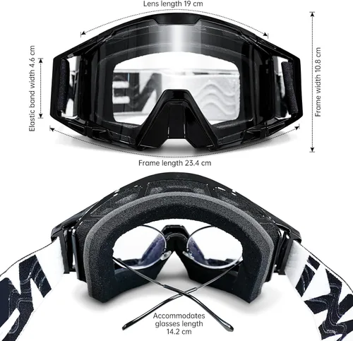Vista 2 de Gafas de Motocross con Cubierta para la Nariz - Gafas MX y ATV Todoterreno Dirtbike para Adultos Unisex