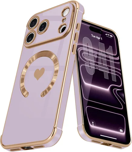 Vista 20 de Funda magnética para iPhone 13, para mujeres y niñas, chapado de lujo, lindo corazón de amor, cubierta trasera suave, protección completa de lente