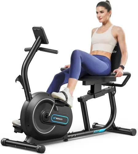 Vista 13 de MERACH Bicicleta Reclinable Estática para el Hogar con Bluetooth Inteligente y Aplicación Exclusiva para Bicicletas de Ejercicio, LCD, Manillar