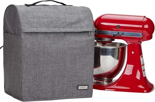Vista 11 de HOMEST Funda Acolchada Antipolvo para Batidora de Pie con Bolsillos Compatible con KitchenAid de 5/4.5 Cuartos de Galón Cabezal Inclinable, Negro