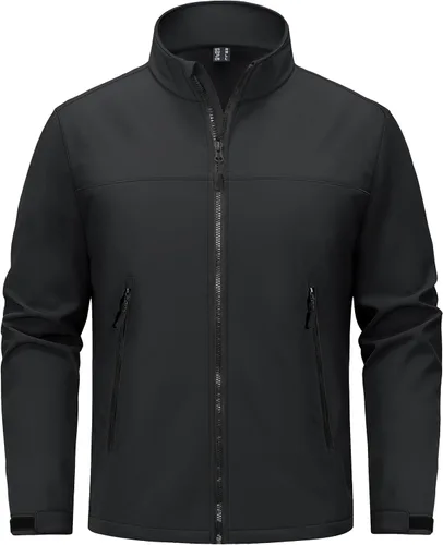 Vista 10 de TACVASEN Chaqueta ligera Softshell para hombre, con forro polar, rompevientos, impermeable, para senderismo táctico