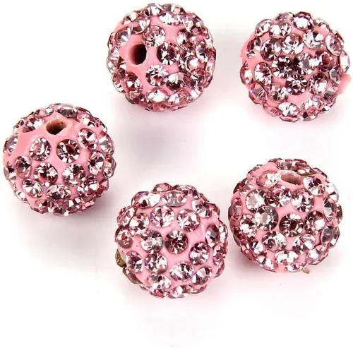 Vista 10 de 100 piezas Adabele Grado A Cuentas sueltas con cristal de 10 mm, diseño de atrapasueños con diamantes de imitación, bola de discoteca de arcilla