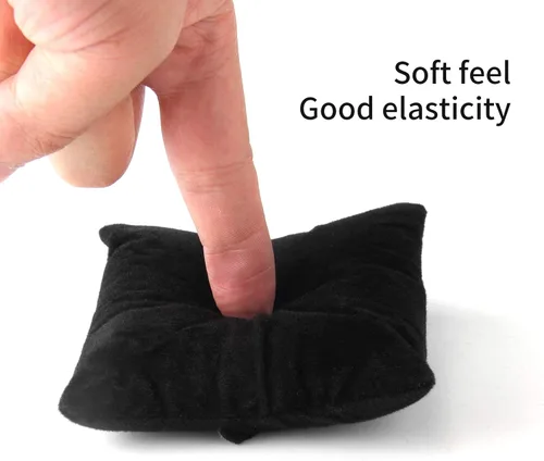 Vista 4 de 6 piezas de terciopelo pequeño brazaletereloj de almohada para joyas (negro)
