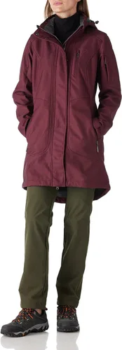 Vista 4 de Outdoor Ventures Chaqueta larga Softshell para mujer con capucha extraíble aislada, abrigo de invierno impermeable con forro polar cálido