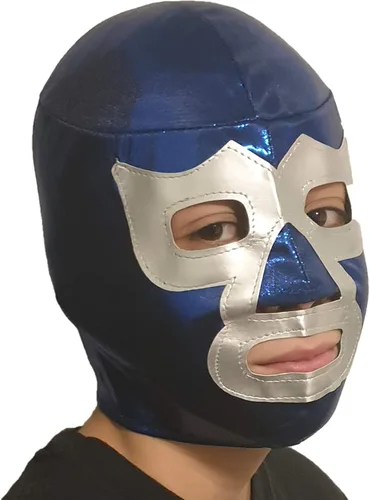 Vista 2 de Máscara de lucha libre para niños Lucha Libre demonio azul para niños máscara de demonio azul para niños disfraz de demonio azul luchador Luchadores