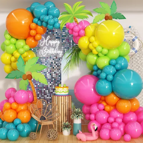 Vista 22 de Jobkoo Kit de Guirnalda de Arco de Globos de Videojuegos con Globos de Papel Metálico de Controlador de Juego Globos de Látex Azules Verdes Negros
