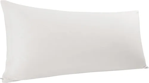 Vista 28 de Funda de almohada corporal de algodón de 400 hilos, cierre de cremallera, funda de almohada suave para el cuerpo, 20 x 48 pulgadas, castor