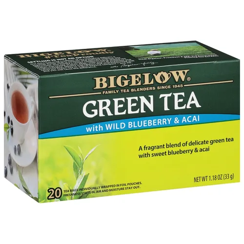 Vista 10 de Bigelow Té verde con melocotón, cajas de 20 unidades (paquete de 6) Té con cafeína con té verde y menta, 120 bolsas de té en total