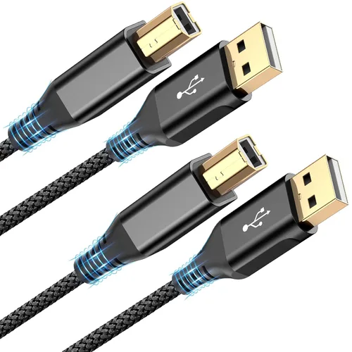 Vista 12 de sweguard - Cable de impresora USB de 6.6 pies, cable de escáner USB 2.0 tipo A macho a B macho de alta velocidad compatible con HP, Canon, Dell