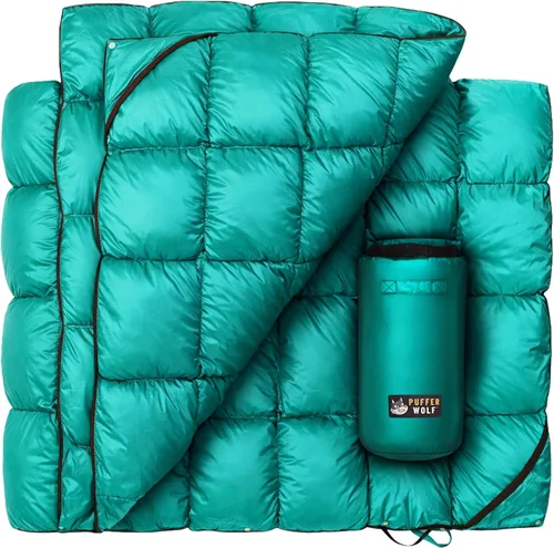 Vista 9 de Manta extra grande de doble aislamiento para acampar al aire libre, 2 veces inflada, cálida, plegable, resistente a la intemperie, duradera