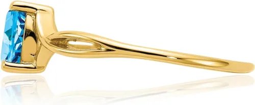 Vista 3 de IceCarats Anillo de topacio azul suizo de oro amarillo de 10 quilates, joyería de piedra natal de diciembre