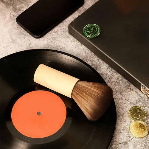 Vista 7 de Patelai Cepillo limpiador de discos de vinilo, plato giratorio, disco de vinilo, limpieza antiestática, cepillo de limpieza de polvo para discos