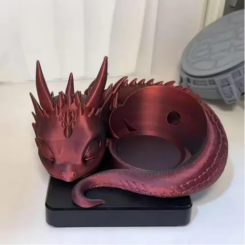 Vista 5 de Dragon - Soporte de altavoz para Echo Dot 4ª/5ª generación, soporte de escritorio impreso en 3D, negro (oro negro)