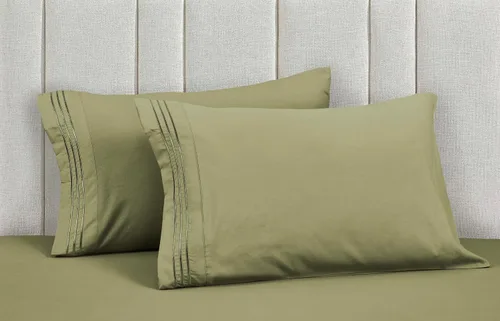 Vista 58 de Mocassi Juego de sábanas de lujo de 4 piezas, calidad prémium de hotel de 1800 hilos, ajuste fácil, sábanas y fundas de almohada resistentes a