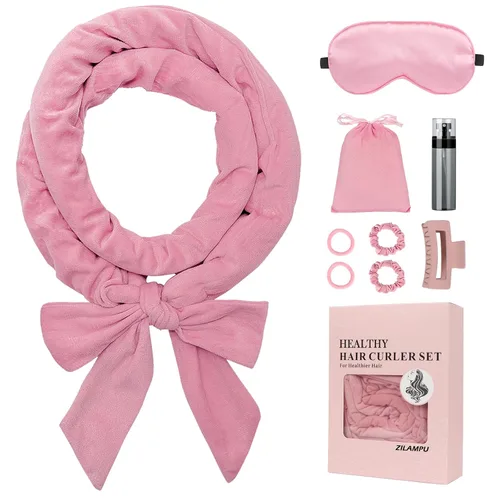 Vista 11 de ZILAMPU Diadema de Varilla Rizadora Sin Calor, Envoltorio de Rodillo de Rizos de Cabello de Terciopelo Nocturno para Mujeres con Cabello Largo Negro