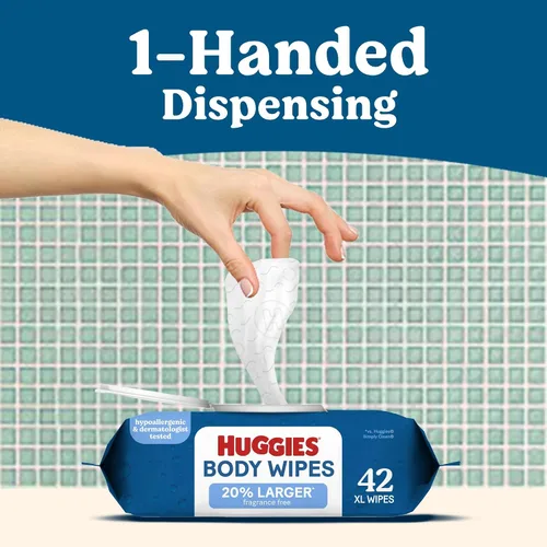 Vista 6 de Huggies Toallitas extra grandes sin perfume, 1 paquete abatible, 42