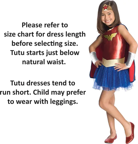Vista 2 de Liga de la Justicia del Niño Wonder Woman Tutu vestido, S, Un solo