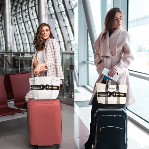 Vista 6 de Cinturón de viaje para correas de equipaje sobre el asa, elegante y ajustable correa de equipaje para bolsa de transporte, correas de equipaje
