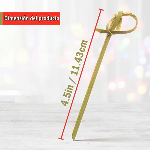 Vista 4 de Perfectware - Palillos de nudo de bambú BambooKnot4-300ct 4" (paquete de 300)