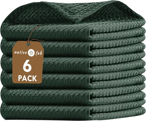 Vista 50 de Native Fab Juego de 8 toallas de cocina y paños de cocina, absorbentes, duraderos, de secado rápido para limpiar, cocinar, hornear, ideal
