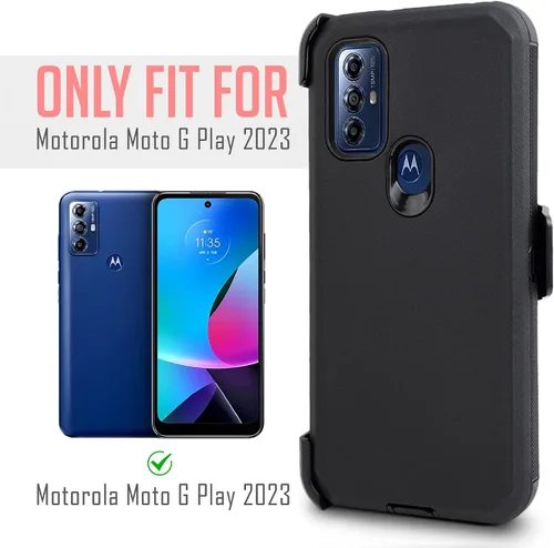 Vista 7 de Funda para Motorola Moto G Play (2023), Moto G Power (2022), con funda de clip para cinturón, protección de cuerpo completo resistente, protector