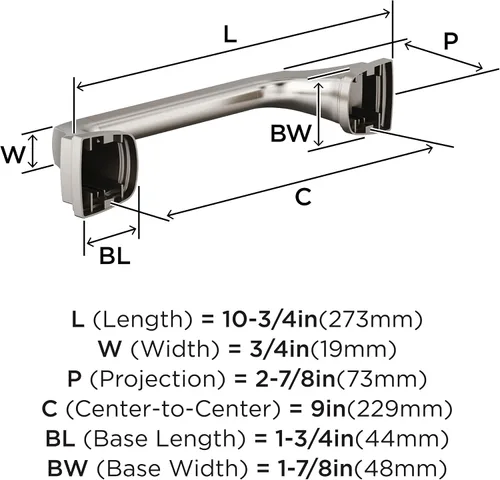 Vista 3 de Amerock Revitalize Toallero de níquel cepillado de 229 mm (9 pulgadas), BH36035G10