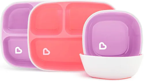 Vista 8 de Munchkin® Splash™ juego de vajilla para niños de 4 piezas con plato y tazón divididos, azul/verde