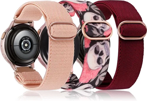 Vista 14 de TOYOUTHS Correa elástica de nylon de 20mm compatible con Samsung Galaxy Watch 7/6/5/4/FE/Active 2 de 40mm 44mm/Watch 6 Classic de 43/47mm/Watch 5