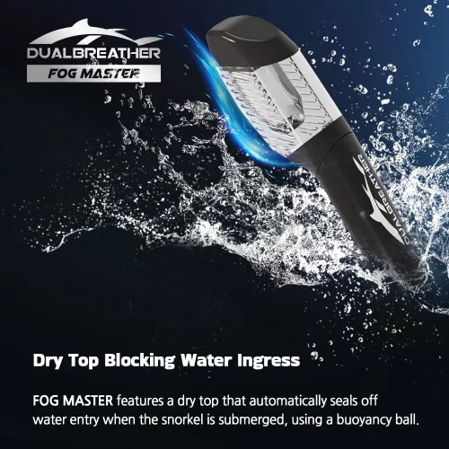 Vista 3 de DUALBEATHER FOG MASTER Máscara de buceo con cada limpiaparabrisas para antivaho y parte superior seca, juego de esnórquel, natación, buceo, gafas