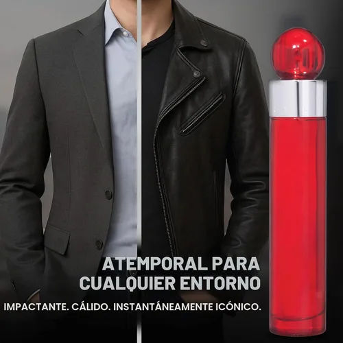 Vista 4 de Perry Ellis Eau de Toilette 360 Red para hombres con atomizador, 1.7 onzas