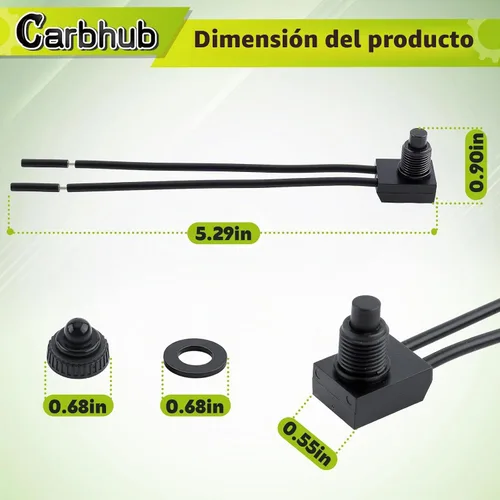 Vista 5 de 5 unidades de interruptor de botón de encendido/apagado impermeable de 12 V, interruptor de botón de encendido/apagado impermeable de 12 V