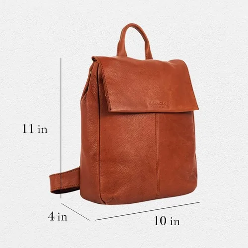 Vista 5 de American Leather Co. - Mochila Liberty - Muy funcional y muy a la moda, Brandy Smooth