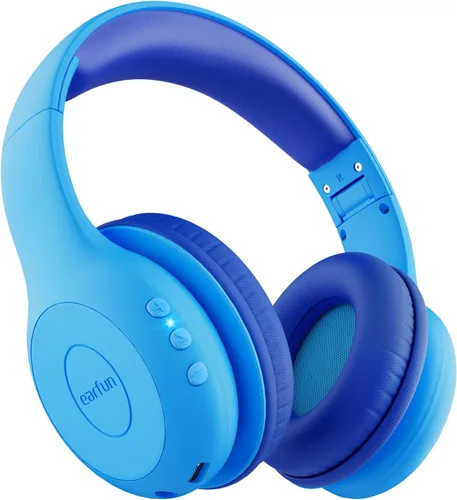 Vista 10 de EarFun K2 - Auriculares Bluetooth para niños, con volumen limitado, tiempo de reproducción de 40 horas, micrófono integrado, sonido estéreo