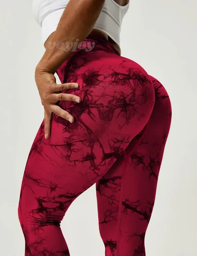 Vista 3 de VOYJOY Leggings sin costuras para mujer, pantalones de yoga de cintura alta, mallas elásticas con levantamiento de glúteos