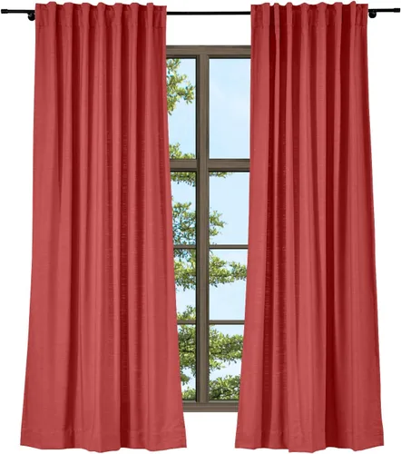Vista 25 de TWOPAGES Cortina de lino beige sólido de algodón con pestaña trasera, elegante cortina natural para cocina (1 panel, 50 x 63 pulgadas)