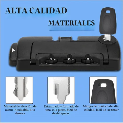 Vista 4 de 2 llaves compatibles con equipaje maestro 007 002, maleta de equipaje, cerradura de contraseña
