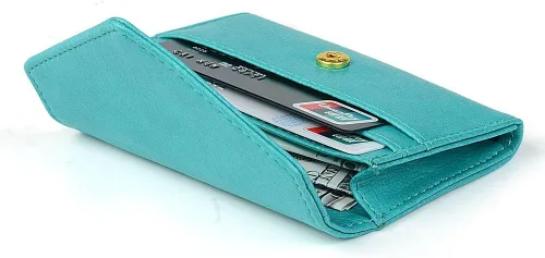 Vista 5 de XEYOU Funda para tarjetas de crédito para mujer, tarjetero con bolsillo frontal para mujer