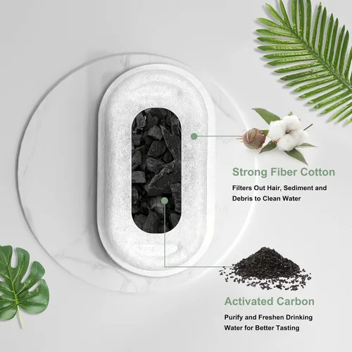 Vista 4 de Filtros de fuente de agua para gatos, compatibles con fuente de mascotas de acero inoxidable, 8 filtros con 8 esponjas, filtros de repuesto