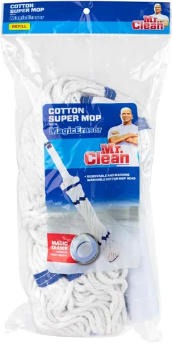 Vista 3 de Mr. Clean Super Twist - Cabezal de recambio de hilo de algodón con borrador mágico, color azul