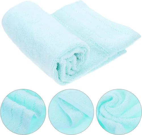 Vista 6 de Zerodeko Paquete de 2 toallas faciales de algodón grueso, extra grandes, 27.95 x 12.99 pulgadas, absorbentes y suaves con lazo para colgar