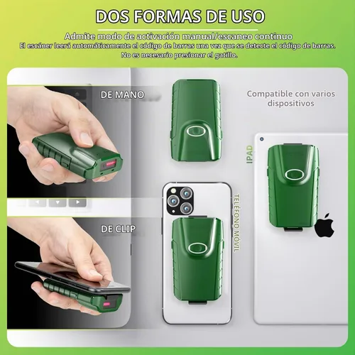Vista 5 de NETUM Escáner del código de barras de Bluetooth 1D, lector portátil