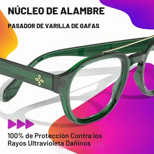 Vista 5 de VISOONE Fashion Round Blue Light Blocking Glasses for Women Man SANFORD Clear Lenses Non Prescription Design Nerd Stylish Frame Computer Eyeglasses