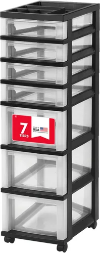 Vista 16 de IRIS USA Organizador de almacenamiento con cajones de plástico, carrito rodante, con ruedas giratorias, 3 cajones, para aula, suministros de arte