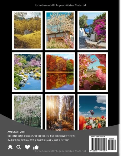 Vista 2 de VIER JAHRESZEITEN Fotobuch Frisches und warmes Wetter in der Natur für jeden, der Dekoration liebt 40+ Seiten hochwertige Bilder zur Entspannung