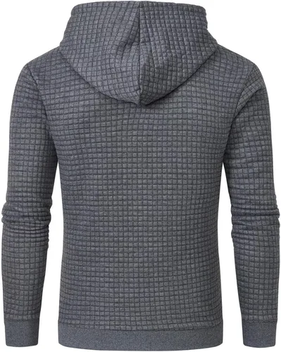 Vista 3 de YuKaiChen - Sudadera casual sin botones con capucha de manga larga para hombres
