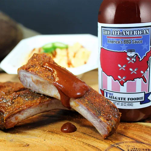 Vista 3 de The Tailgate Foodie 's - Salsa de barbacoa totalmente americana, 16 onzas. Lote pequeño, perfecto para asar a la parrilla, ahumar o cocinar alas
